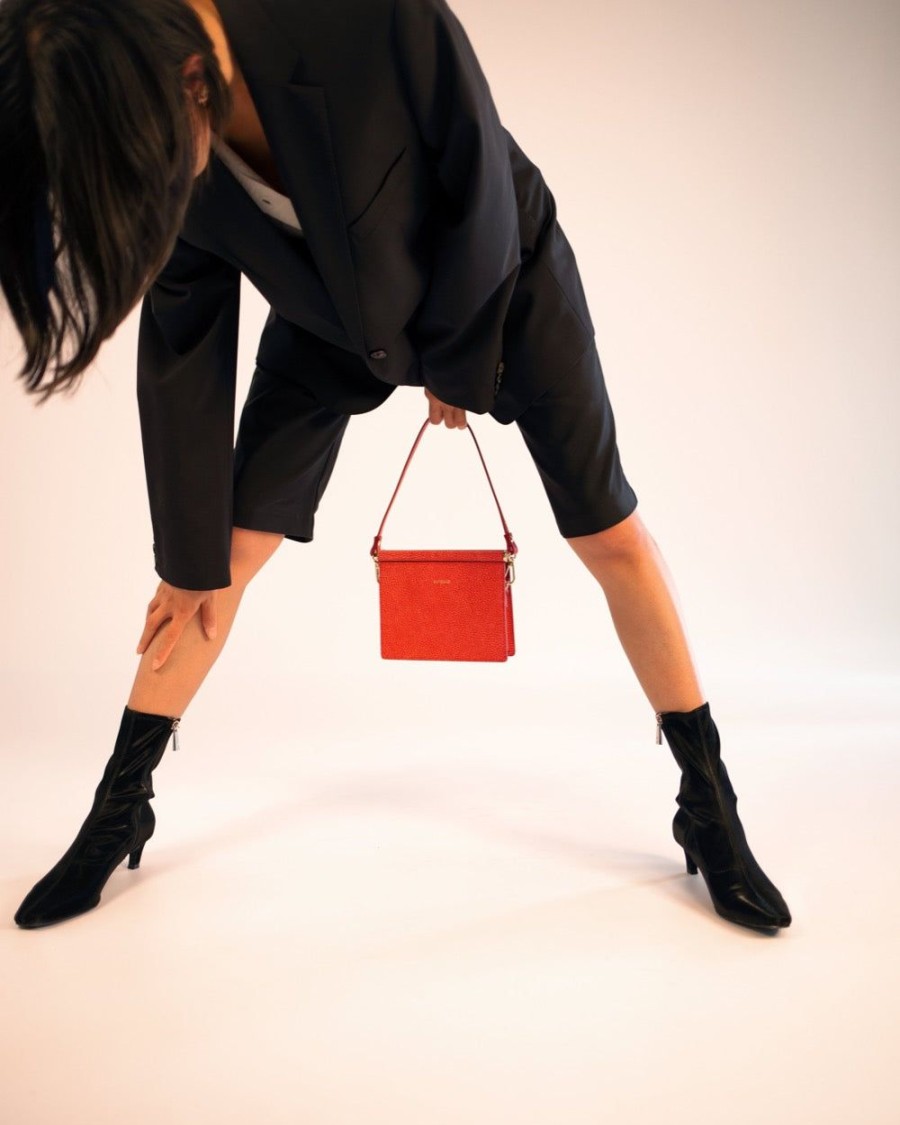 Handbags Euterpe Studio | Cetra Mini Brushed Scarlet