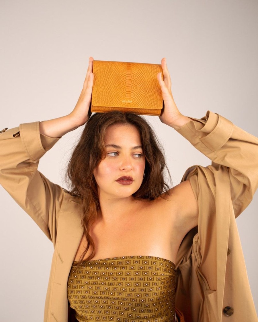 Mini Bags Euterpe Studio | Isidora Mini Watersnake Orange