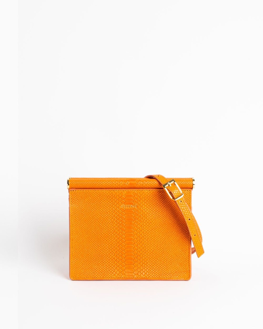 Crossbodybags Euterpe Studio | Cetra Mini Watersnake Orange