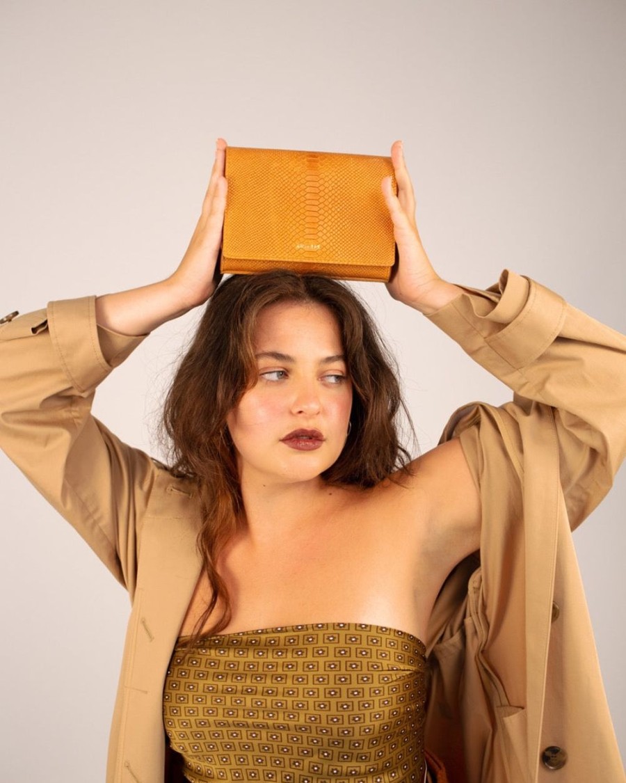 Crossbodybags Euterpe Studio | Isidora Mini Watersnake Orange